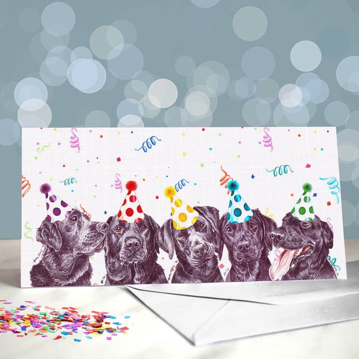 Labrador Birthday Cards - Black Lab - Choice of Designs for wholesale by Amber Marie Studio