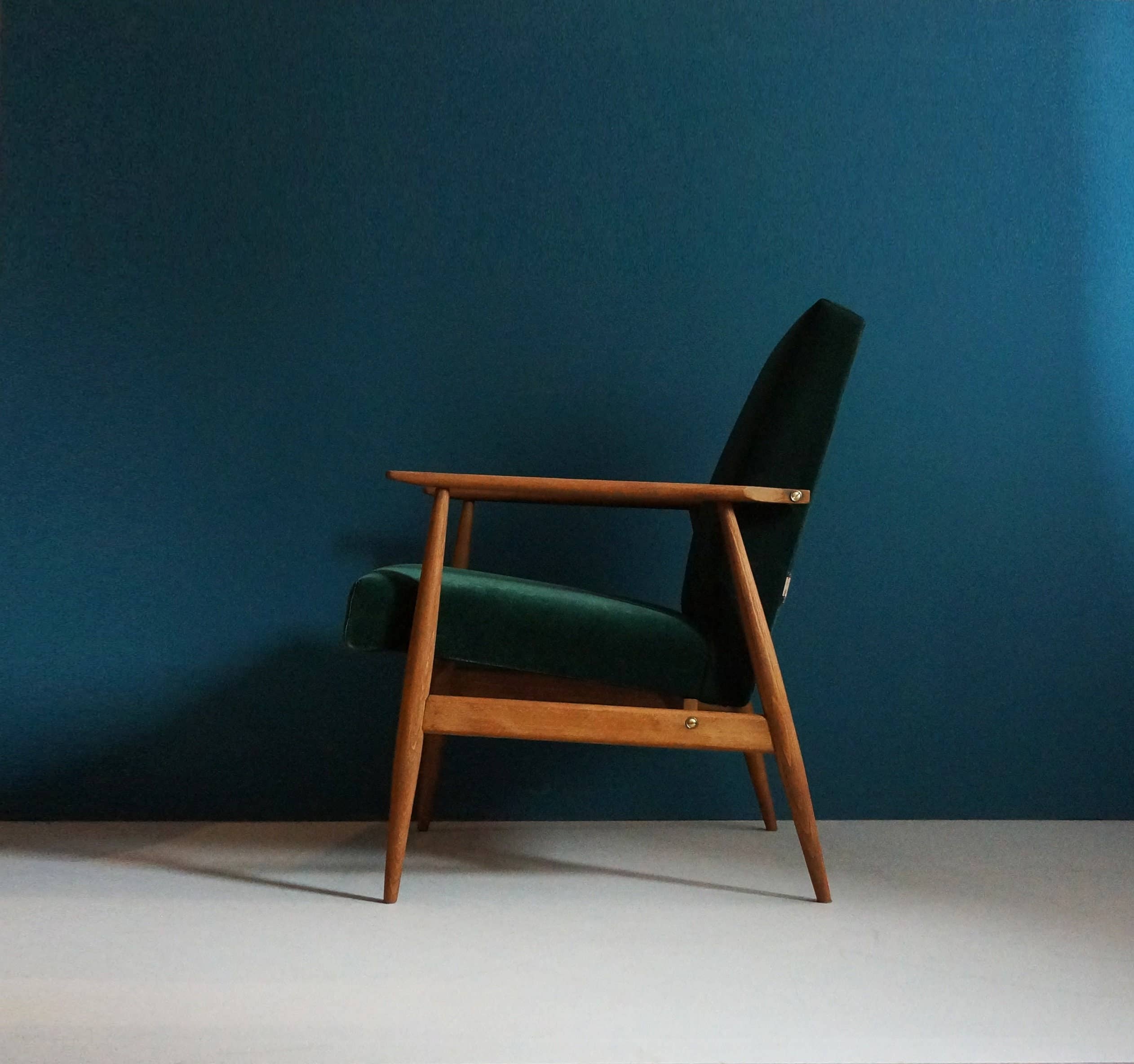 Workshop of Forms - Wholesale Chair - Vintage Armchair From Mid Century, Green Velvet Upholstery,1