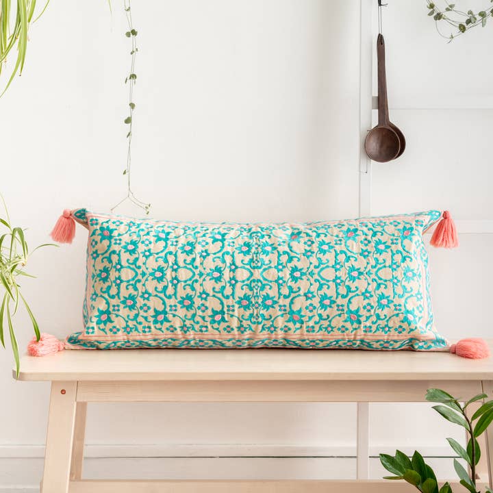 cojín grande vides bordadas 35 x 80 cm para venta al por mayor de Effortless Trading co