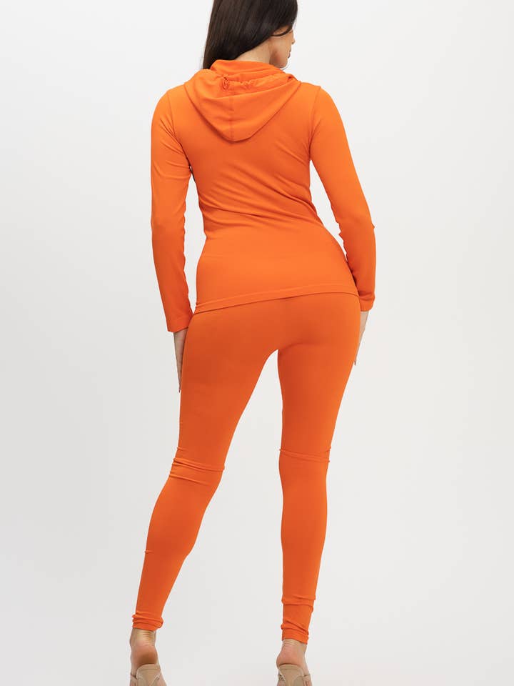 Julia by LoveJ - Wholesale Top & Pant Set (NOT Loungewear) - Women's - Seamless Zip Up Hoodie Jacket And Leggings Set