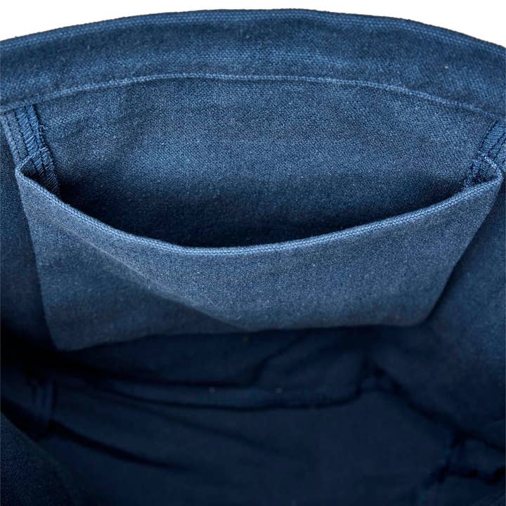 Blue Mira Canvas Bag - Dark Denim 100% organic cotton for wholesale on Faire8