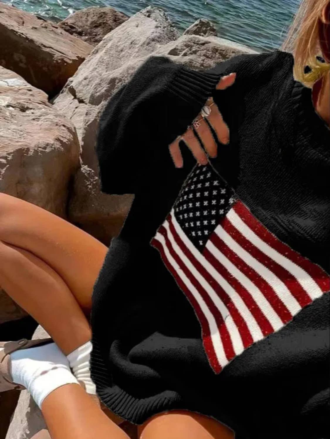 Serenity Collective - Wholesale Knit Sweater - Women's - USA Flag Sweater 13