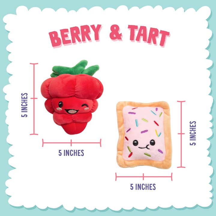 Pet Palette Distribution - Wholesale Pet Plush Toy - Dog - SnugArooz Poptart and Raspberry Plush Dog Toy 2pk1
