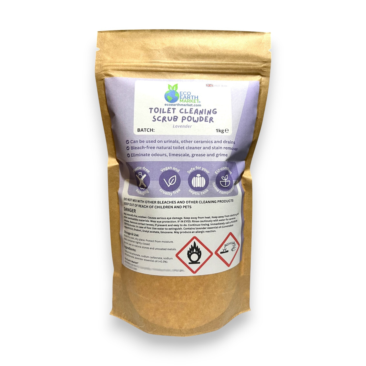 Eco Earth Market - Wholesale Toilet Cleaner - Lavender Toilet Cleaning Scrub Powder 1kg2