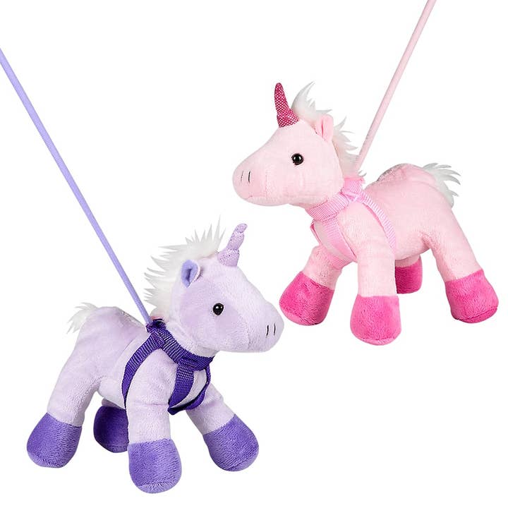 La Luna Bella - Toys – wholesale Stuffed/plush toy – Kids & baby – 7" UNICORN WITH 27" LEASH - LLB Plush Toys