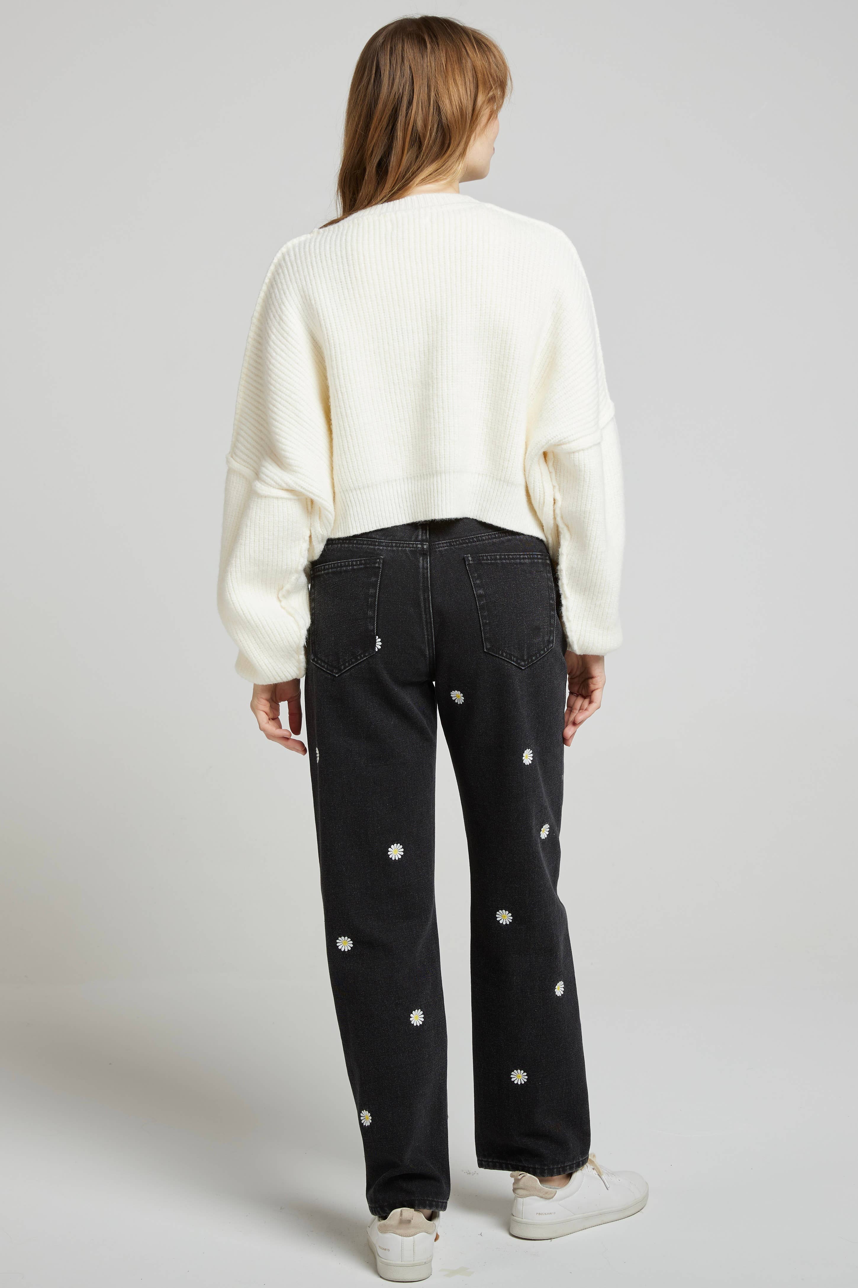 Andy & Lucy - Wholesale Jeans - Women's - BIRKIN - Jeans with embroidered daisies3