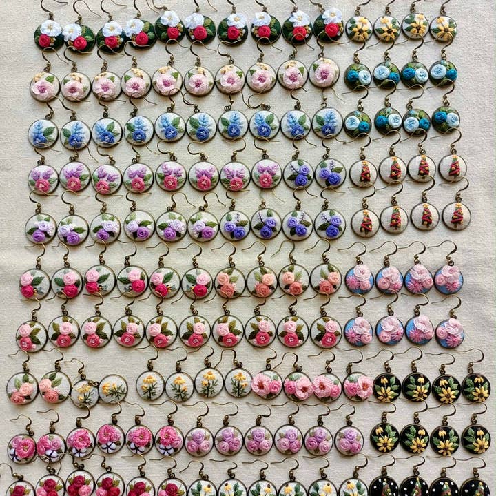 Ninu Handmade - Wholesale Single Earring - Mystery Embroidered Earrings