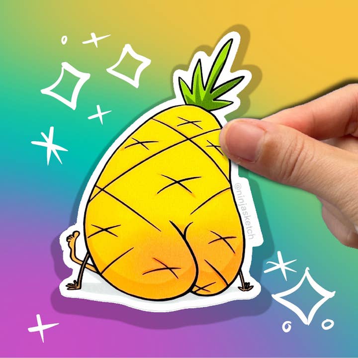 Pineapple Booty Sticker for wholesale by Ninja Sketch