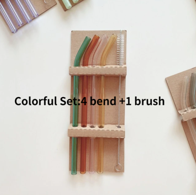 IVORE.GROUP (We cover All Import duty) - Vendita all'ingrosso Cannuccia - Set da 4 cannucce in vetro4