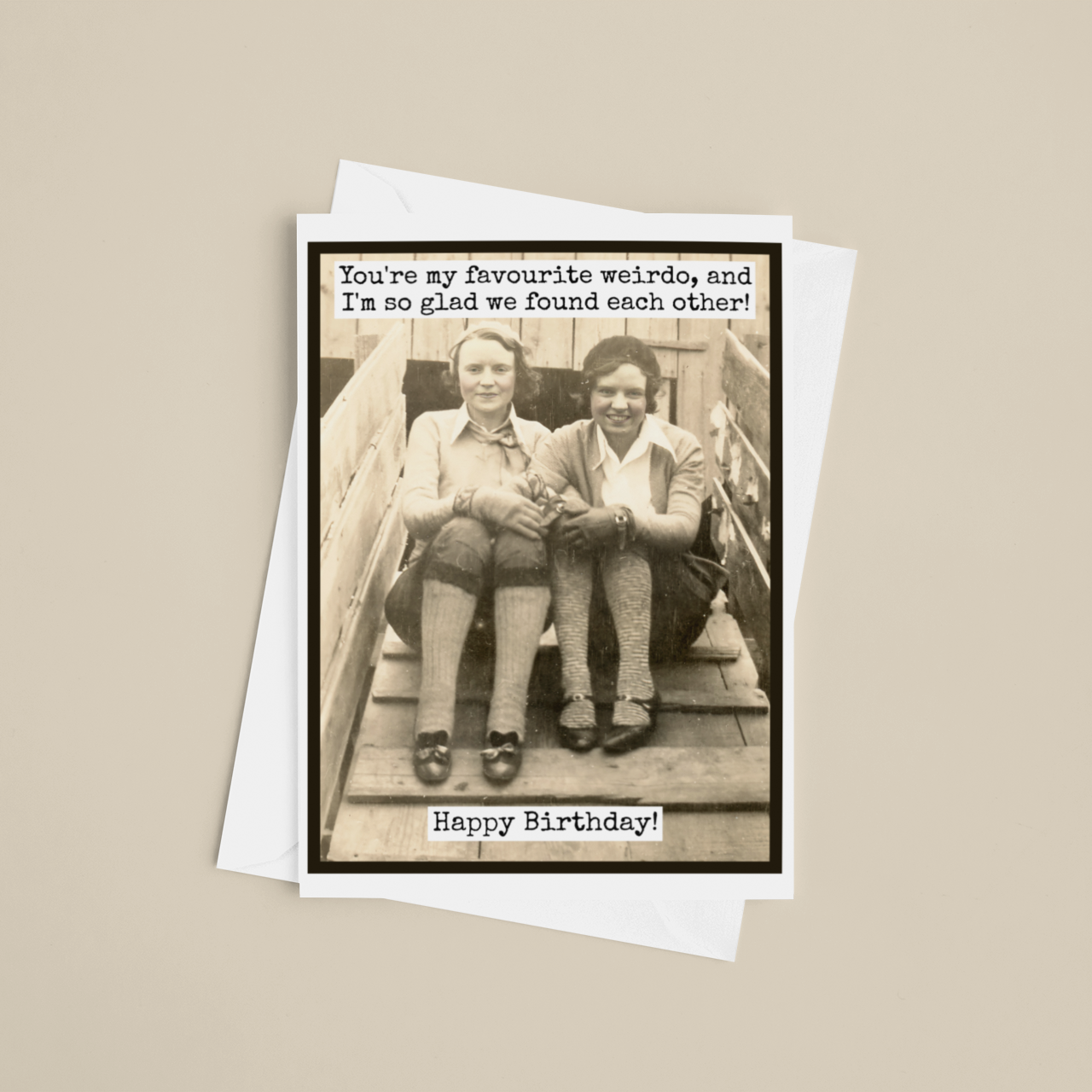 Raven's Rest Studio - Wholesale Birthday Card - Funny Birthday Card. You're My Favourite Weirdo. Vintage.3