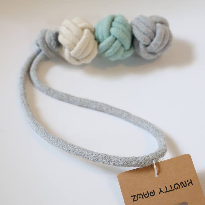 Knotty Pawz Handcraft Pets Toys - Wholesale Pet Rope Toy - Dog - Mint Ice Cream Dog Rope Ball Toy for Small Dogs