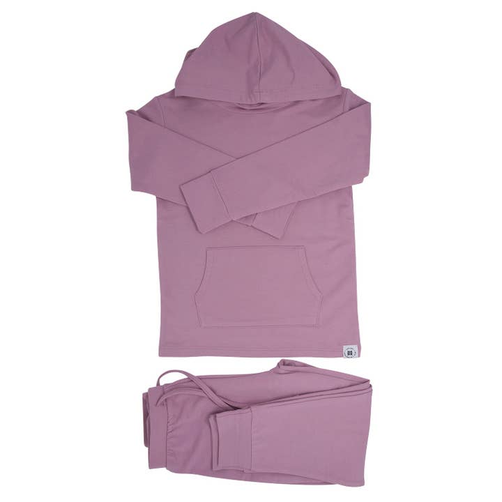 Set da jogging con cappuccio - French Terry rosa petunia per la vendita all'ingrosso da parte di Sweet Bamboo