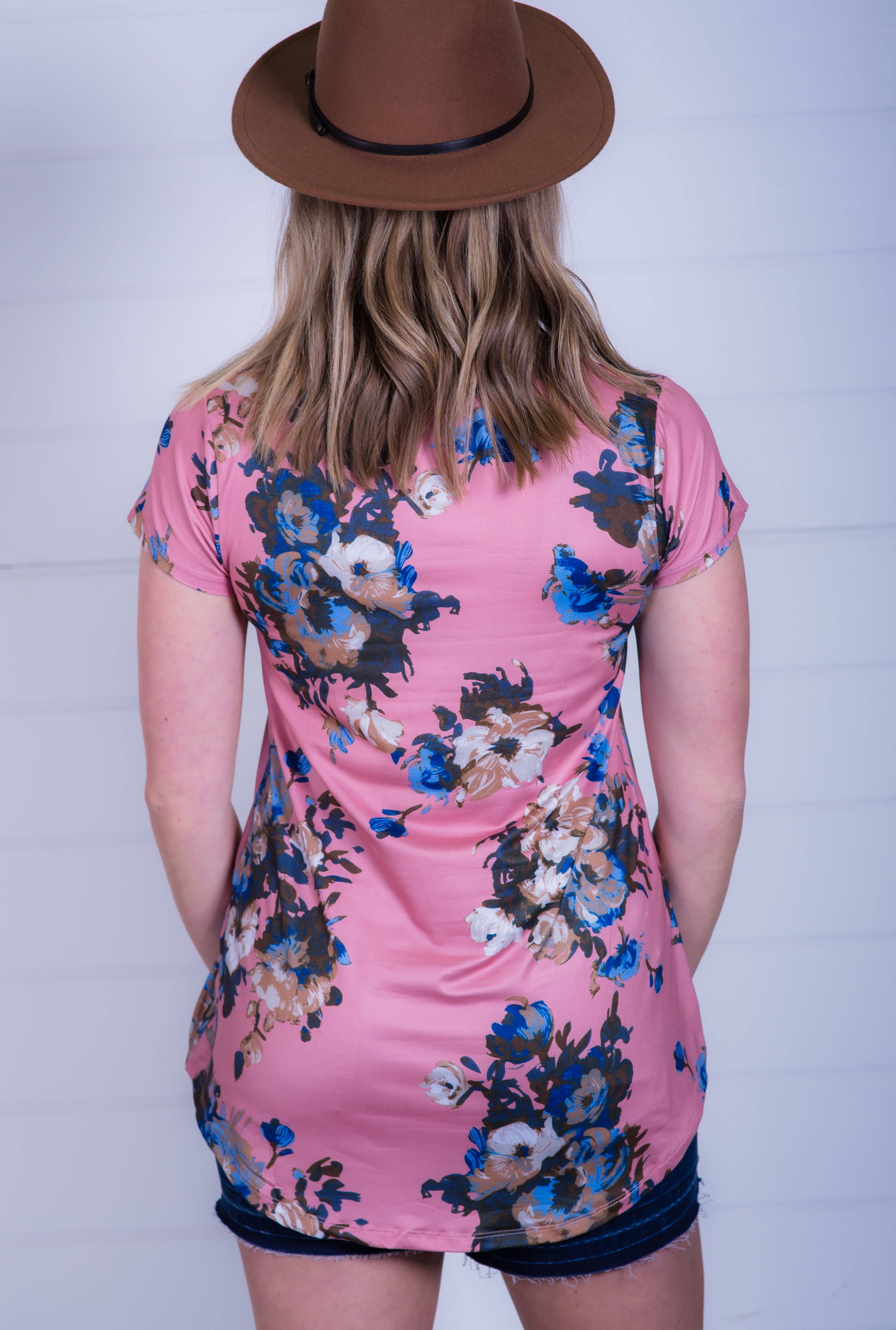 Vivette Apparel - Wholesale T-Shirt - Women's - Mauve Floral Tee3