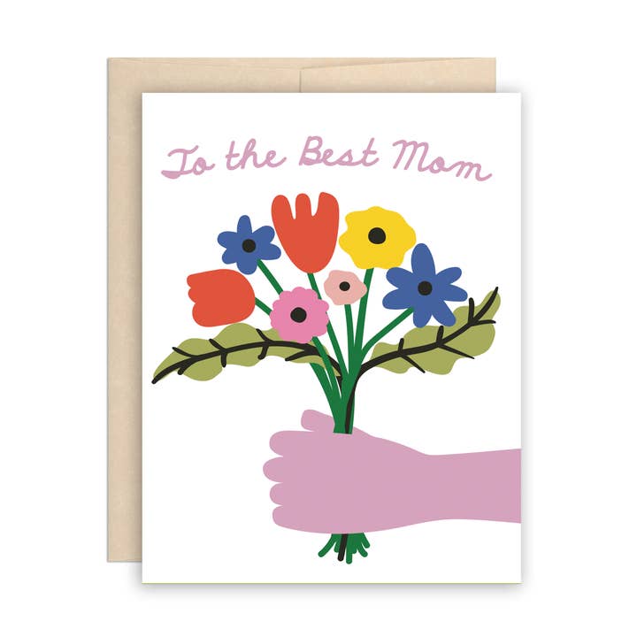 Carte de vœux Fête des Mères avec des fleurs cueillies par maman pour la vente par The Beautiful Project
