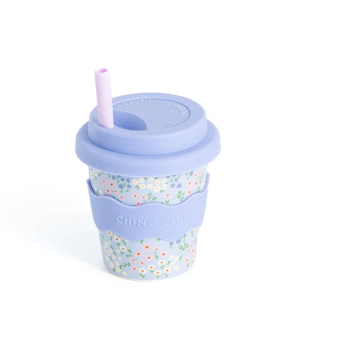 Chino Club - Wholesale Drinking glass/cup – Kids & Baby - Blue Floral Cup 4oz3