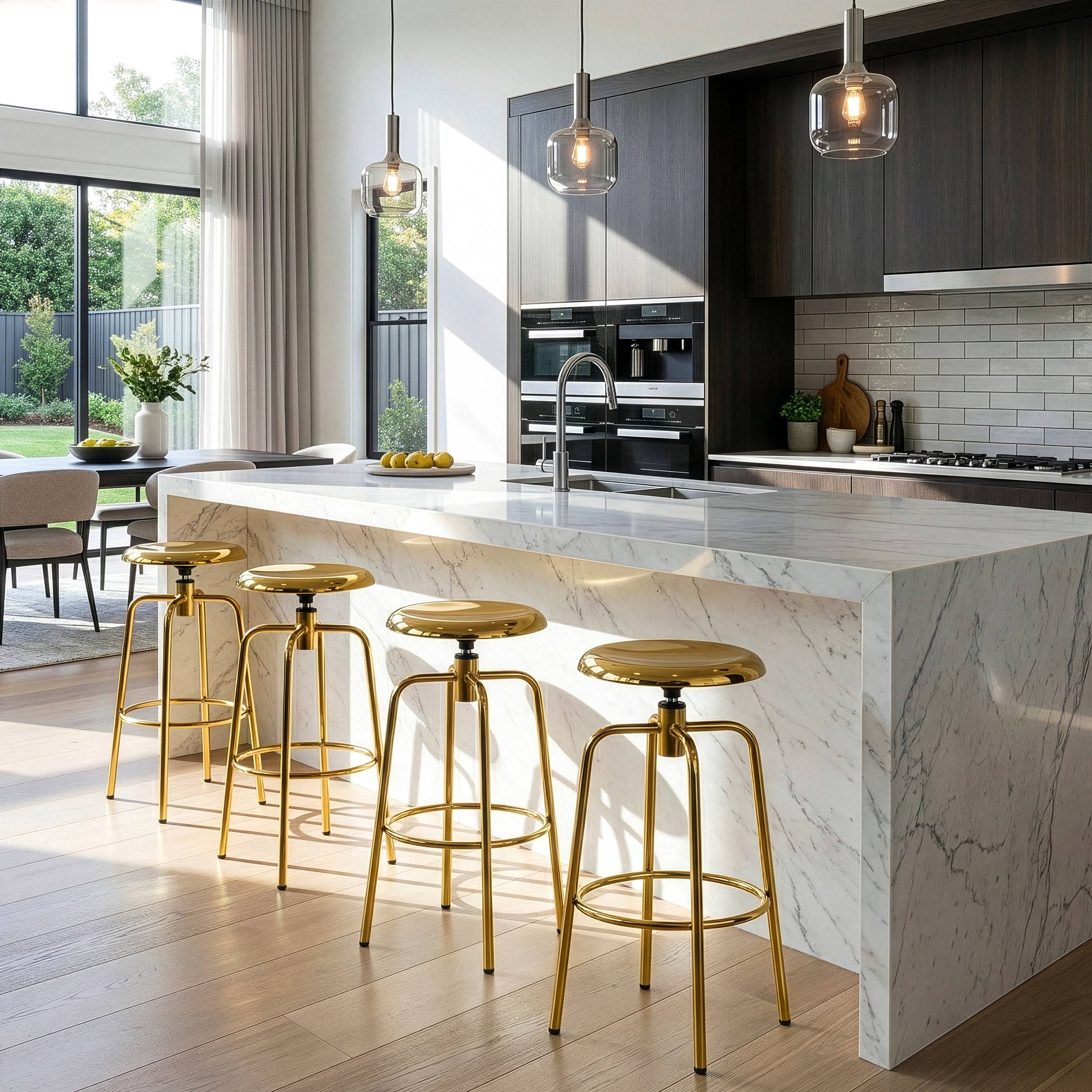 Glamour Home - Wholesale Stool - Set of 2 Ayala Gold Chrome Counter Stool1