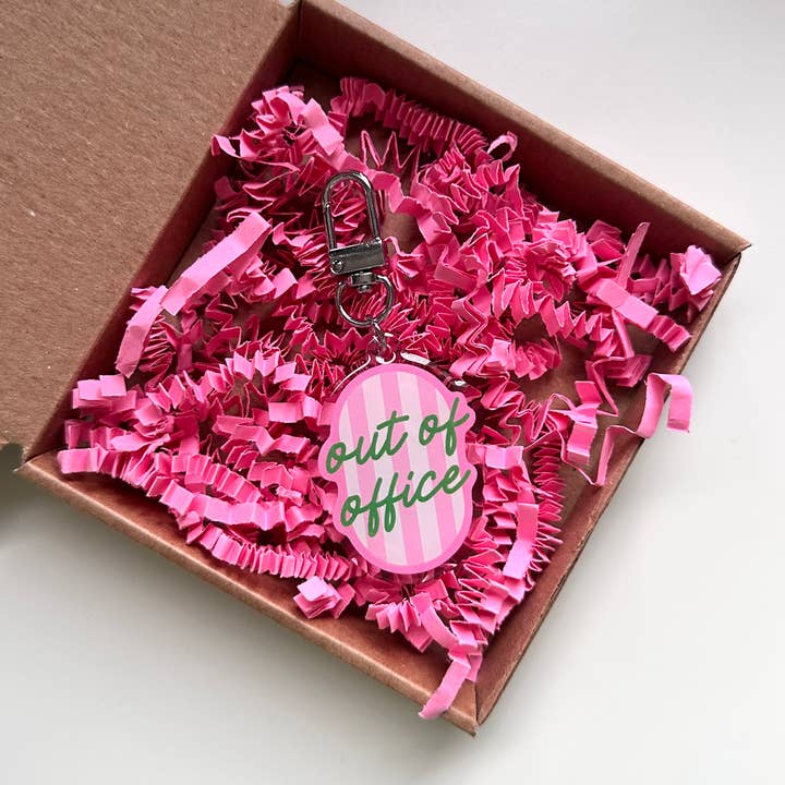 Ferie Nøglering Ferie Ferie Pink Grøn Gave for engroshandel hos Dolly’s Doodles