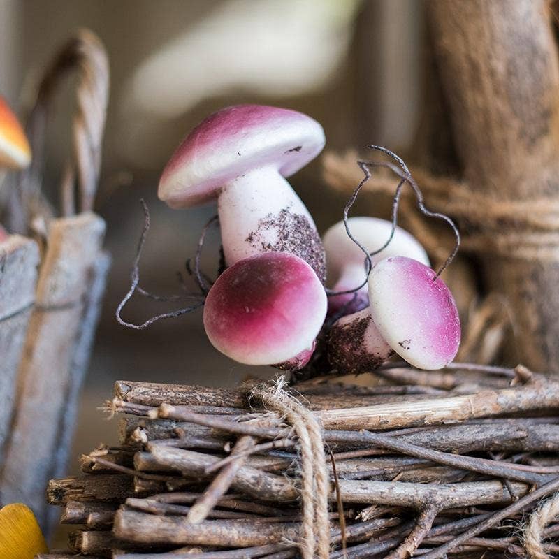 Rustic Reach - Wholesale Decorative Tabletop Object - Artificial Veggie Mushroom 4.7" Tall0