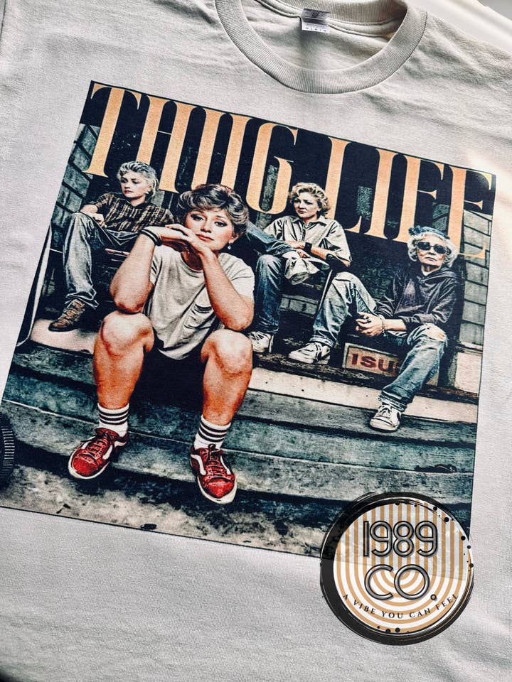 T-shirt met print van Thug Life voor wholesale door 1989 Co.