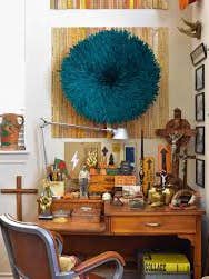 Turquoise Juju Hat for wholesale by HOME DECOR FR