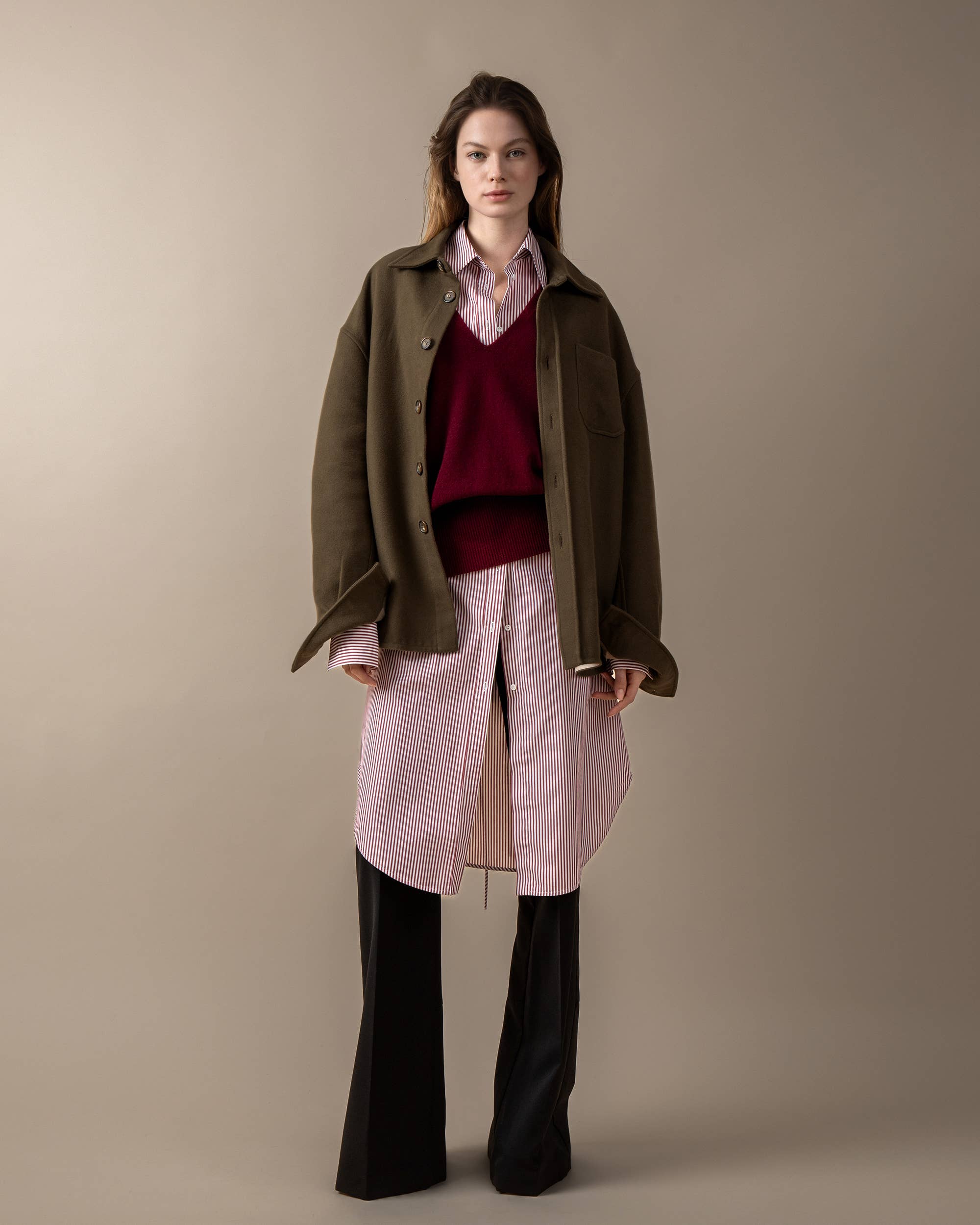 A  LINE - Wholesale Shirt Jacket/Shacket - Women's - Cotton Mélange Overshirt1