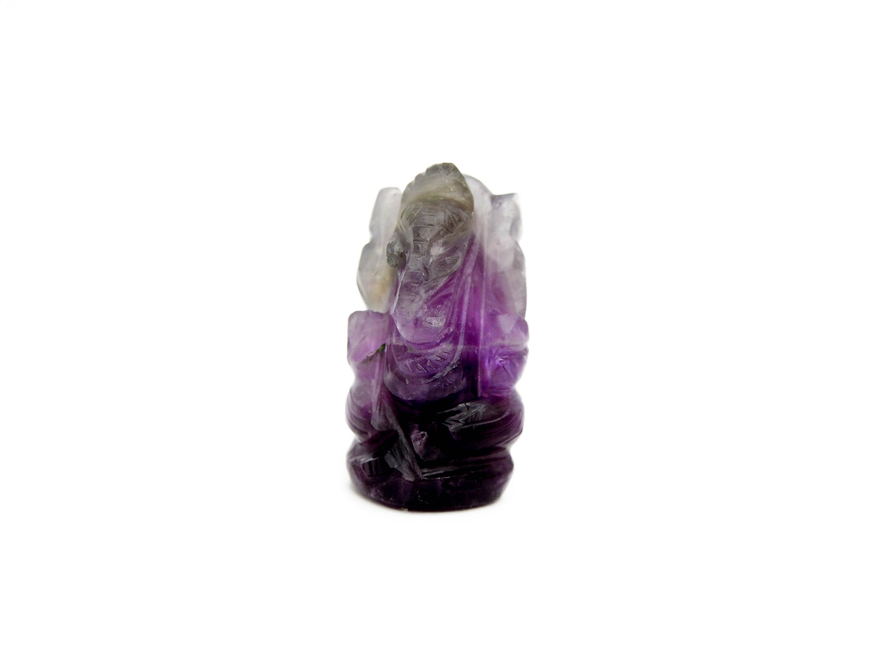 Kaia & Crystals - Wholesale Spiritual Stone/Crystal - Mini Amethyst Ganesha Sculpture (35mm) - Hand Carved Crystal11