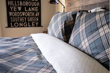 Charcoal Cream Tilted Plaid Comforter Set for wholesale on Faire0