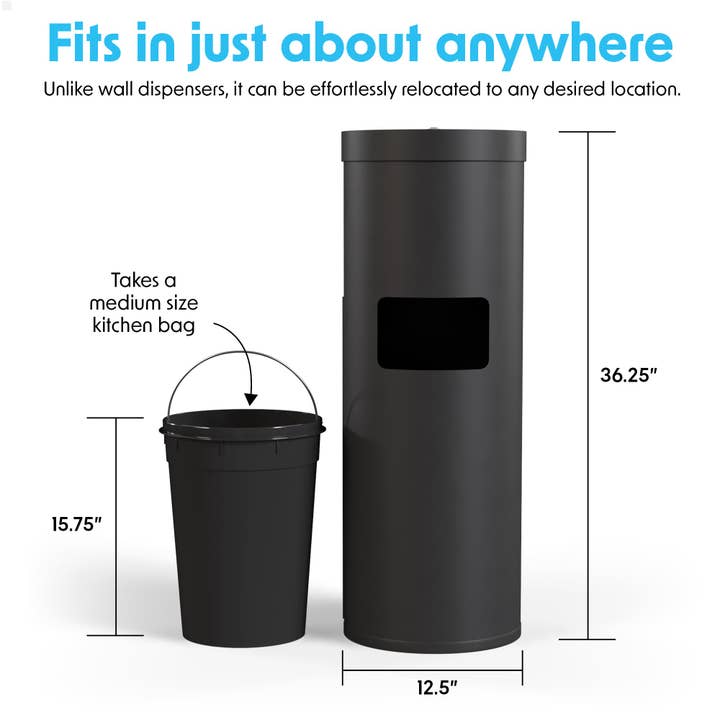 Wipex - Wholesale Trashcan/Trash Bin - Wipex Stainless Steel Bulk Wipes Free Standing Floor Dispenser for Gym Wipes6