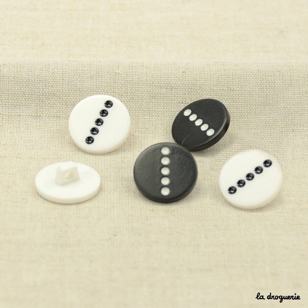 LA DROGUERIE - Wholesale Sewing Button/Snap - "Domino dot style button" 23 mm2