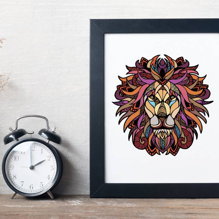 Illustrerat grafiskt lejontryck för wholesale av Design Corner