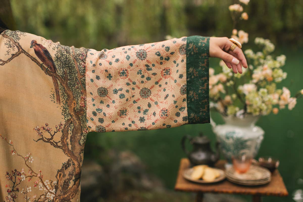 Market of Stars (USA) - Wholesale Kimono - Women's - Fable Matinée Duster Kimono w/ Deer and Moon, mid-length7