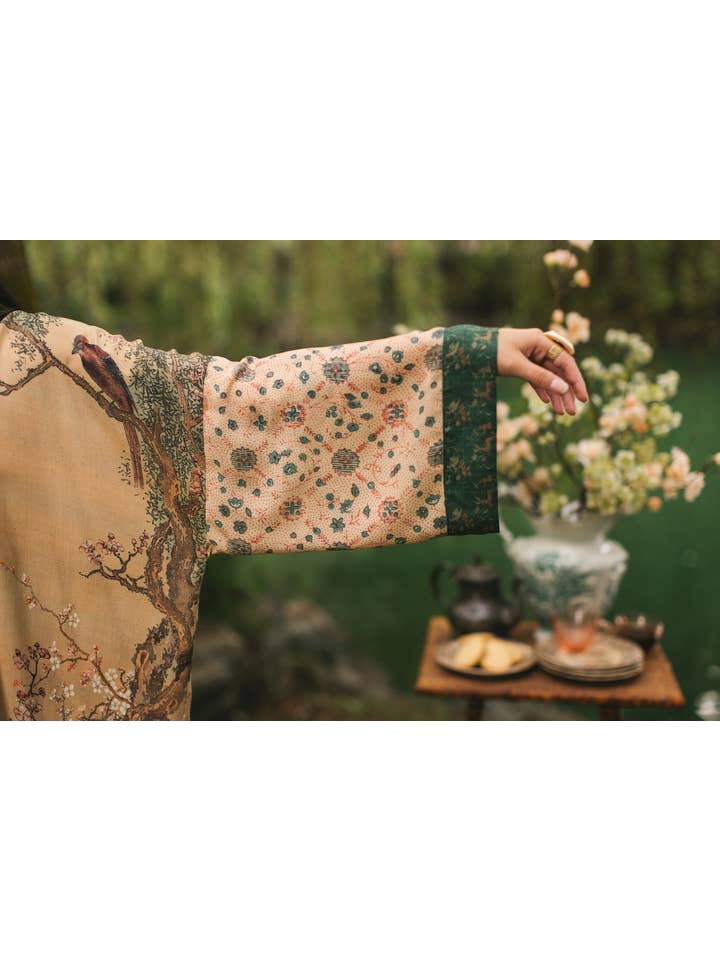 Market of Stars (USA) - Wholesale Kimono - Women's - Fable Matinée Duster Kimono w/ Deer and Moon, mid-length7