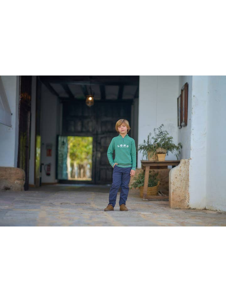 La ormiga – Großhandel T-Shirt – Kinder – Grüner Reißverschluss-Pullover2