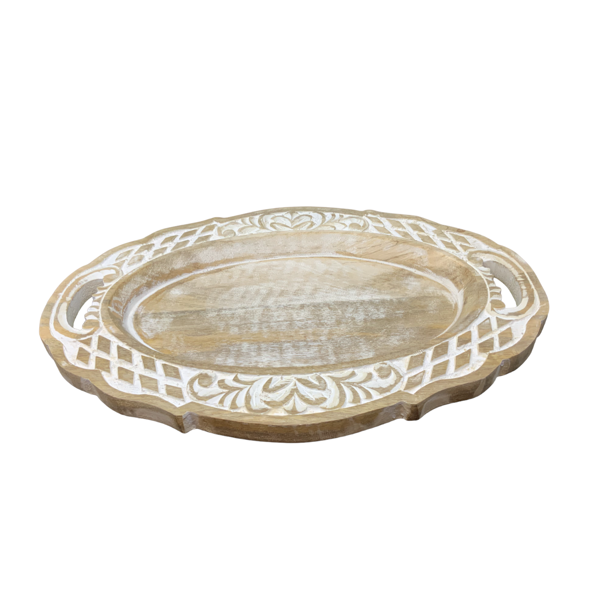 Wilco Home – Engroshandel Pyntebakke – Håndskåret massivt mangotræ Boutique-bakke1