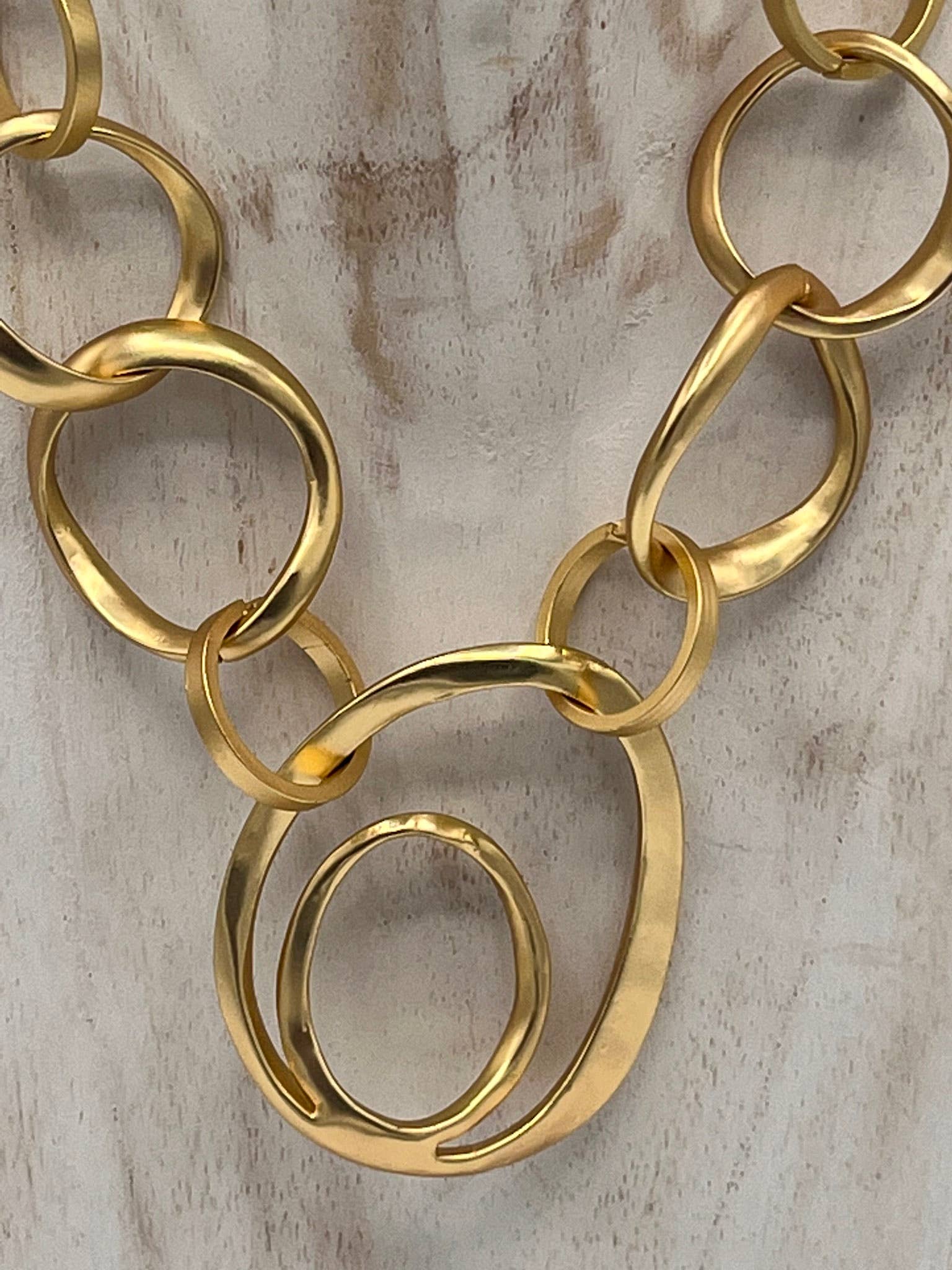 Jess & Lou - Vendita all'ingrosso Collane a catena e maglie - Collana Statement a grandi anelli NK339G1