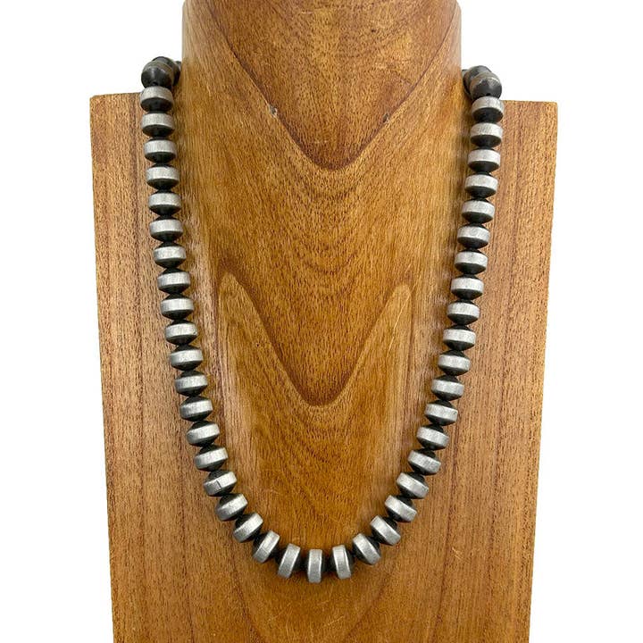 Western Elite Jewelry – wholesale Pärlband/Pärlhalsband – NKY250121-88 22 tum silver Navajo pärlhalsband0