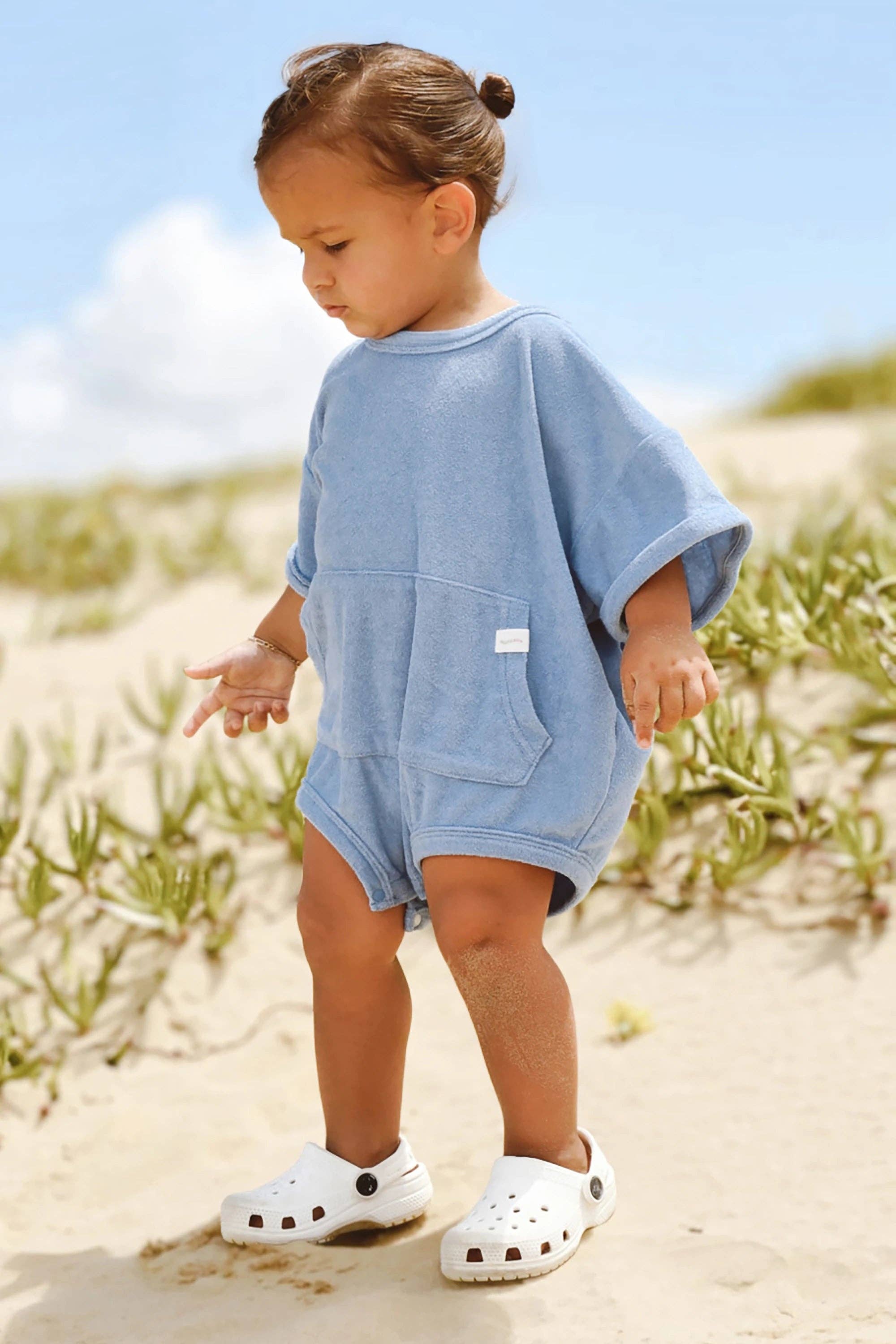 Blueberry Mini Terry Romper for wholesale on Faire2