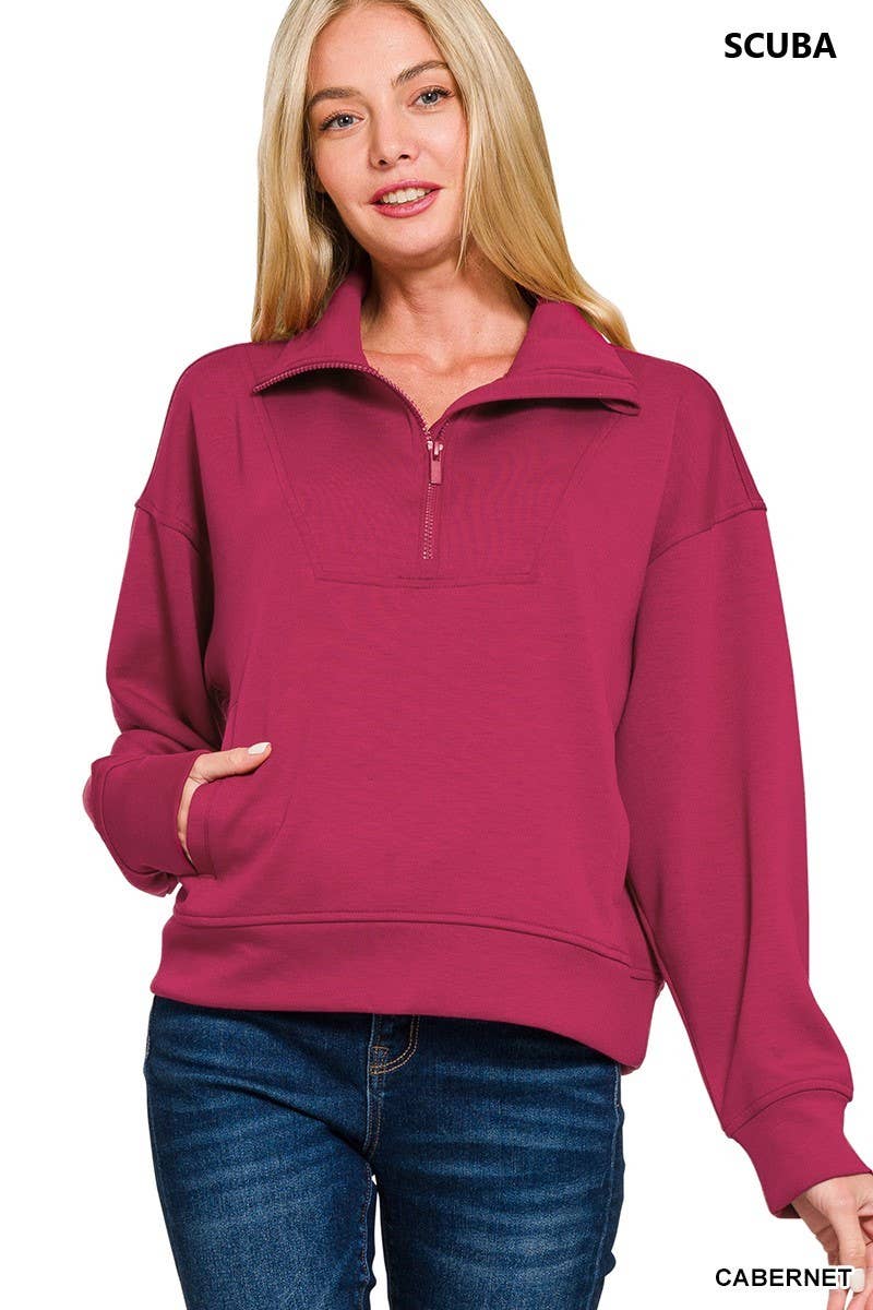 Vanilla Monkey - Wholesale Sweatshirt - Women's - Scuba Half Zip Pullover14