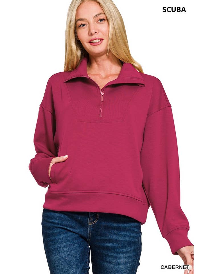 Vanilla Monkey - Wholesale Sweatshirt – Women's - Scuba Half Zip Pullover15