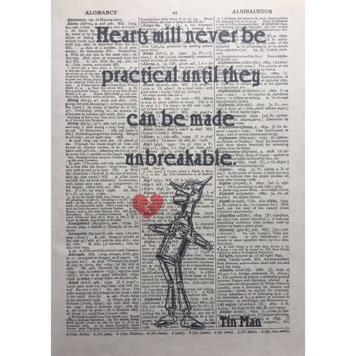 Impressão artística de parede do dicionário Wizard Of Oz - Impressão artística peculiar por atacado de Parksmoonprints