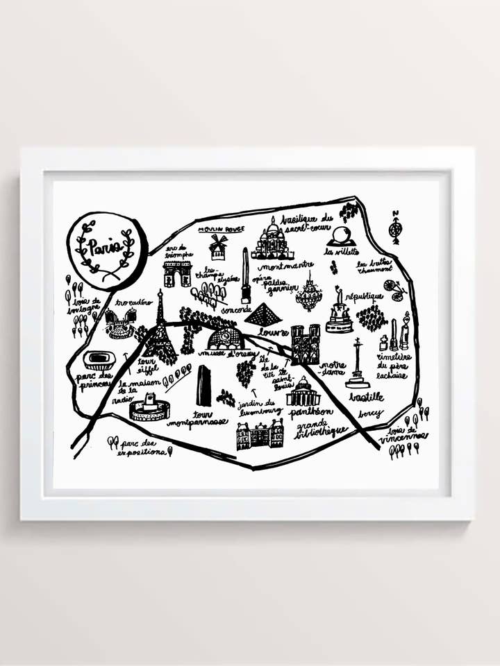 Paris Map Print for wholesale by People I've Loved