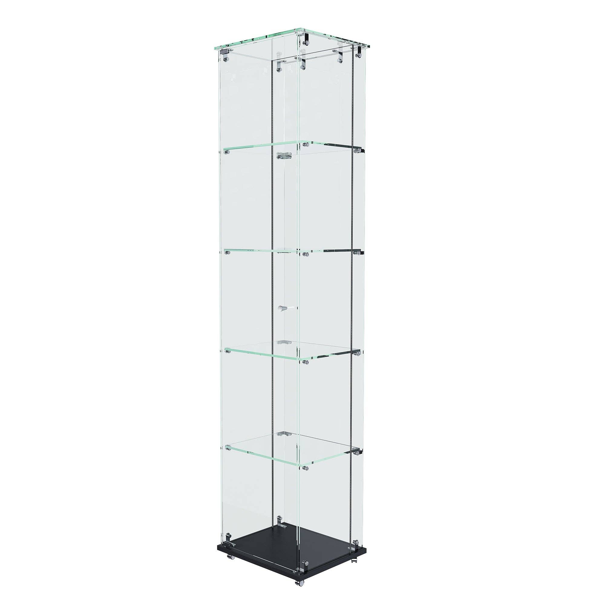 39F Inc. - Wholesale Bookcase - Premium 5-Tier Glass Display Case with 5 Dynamic LED Modes, Single Door Tempered Glass Bookshelf for Collectibles & Decor, Floor Standing Display Cabinet for Home & Office, Easy Assembly16