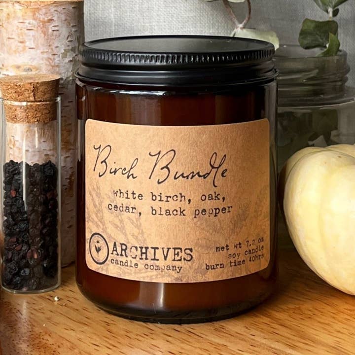 Birkebundt | Hvid Birk + Eg + Ceder+Sort Peber for engroshandel hos Archives Candle Company