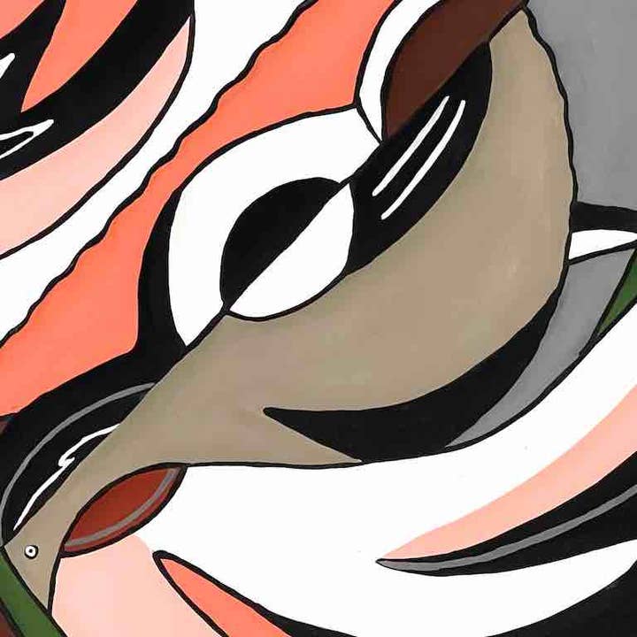 The Niger Bend - Vente Tableau/dessin - Tableaux géométriques du Rwanda des Tutsis royaux Imigongo | 12 x 12"1