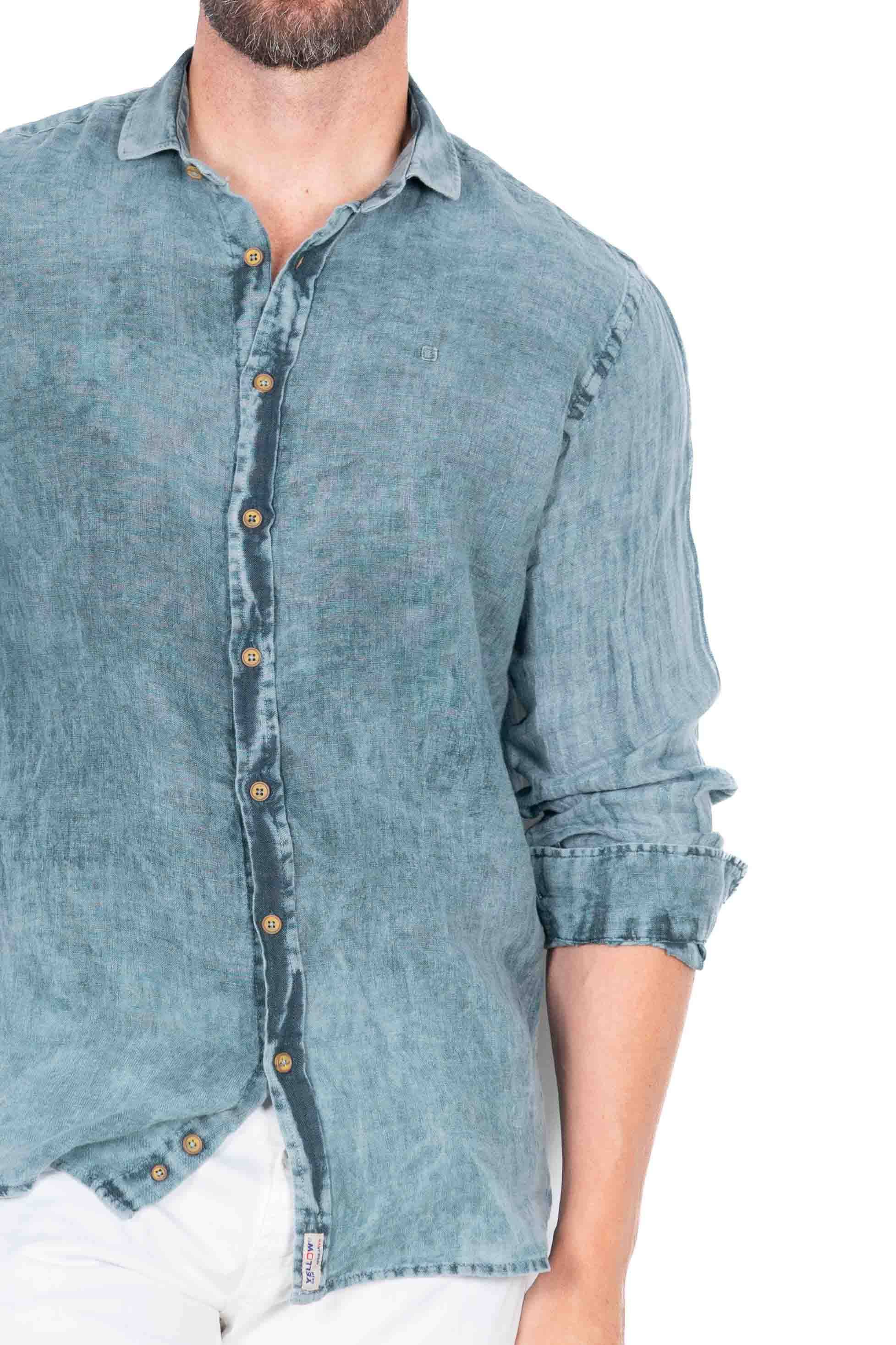 Yellow Skin - Wholesale Button Down Shirt - Men's - 8907 C/2 CROCODILE LINEN SHIRT3