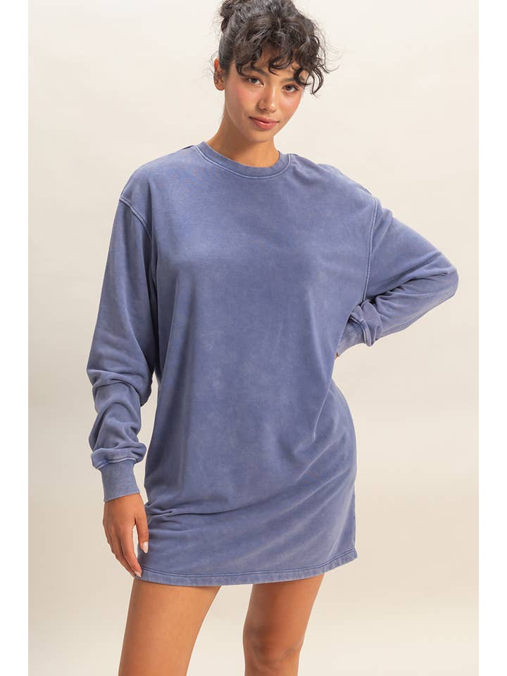 HYFVE – wholesale Dress – Women's – Mineral Washed Oversized Mini Sweatshirt Dress22