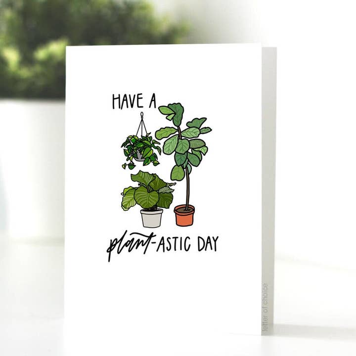 Haben Sie eine Plantastic Day Grußkarte für den Großhandel von Letter of Choice
