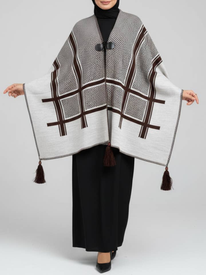 Premium Keffiyeh Cape | Signature Keffiyeh Poncho for wholesale by Akoya Hijabs