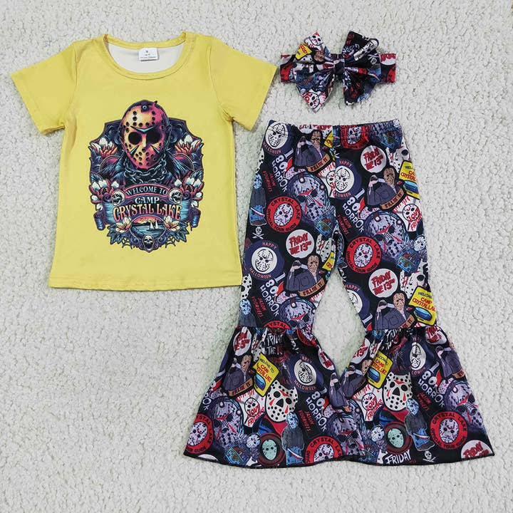 Aier Wholesale - Wholesale Top & Pant Set - Kids - Baby girls Halloween cartoon pants clothes (can choose headband here)