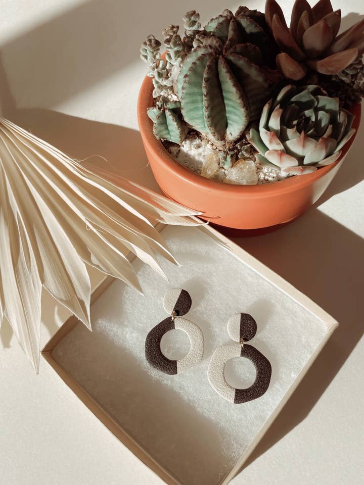 The Embry Earring | Black & Cream for wholesale by Flower & Flame